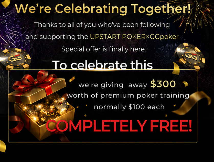 We're celebrating together — the UPSTART POKER × GGPoker special offer
